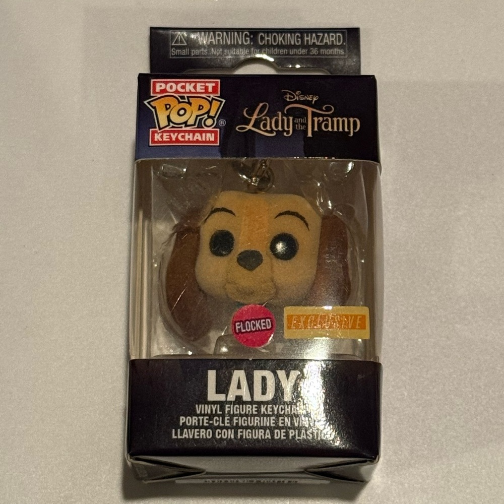 NWT Funko Pocket Pop! Disney’s Lady Flocked Vinyl Keychain - BoxLunch Exclusive